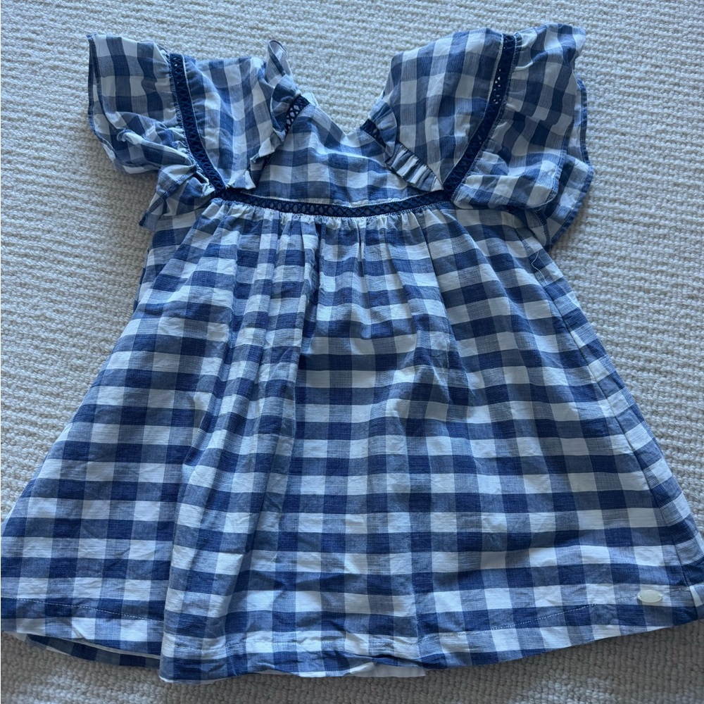 Tartine et Chocolat Blue and White Gingham Dress